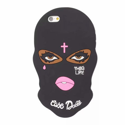 Goon Thug Life 3D Cute Cartoon Big Eyes Woman Face Masked iPhone Case Cover